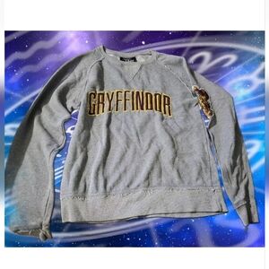 Harry Potter Hoody Vtg Y2k Gryffindor Sweatshirt Mens S Gray Goth Magic